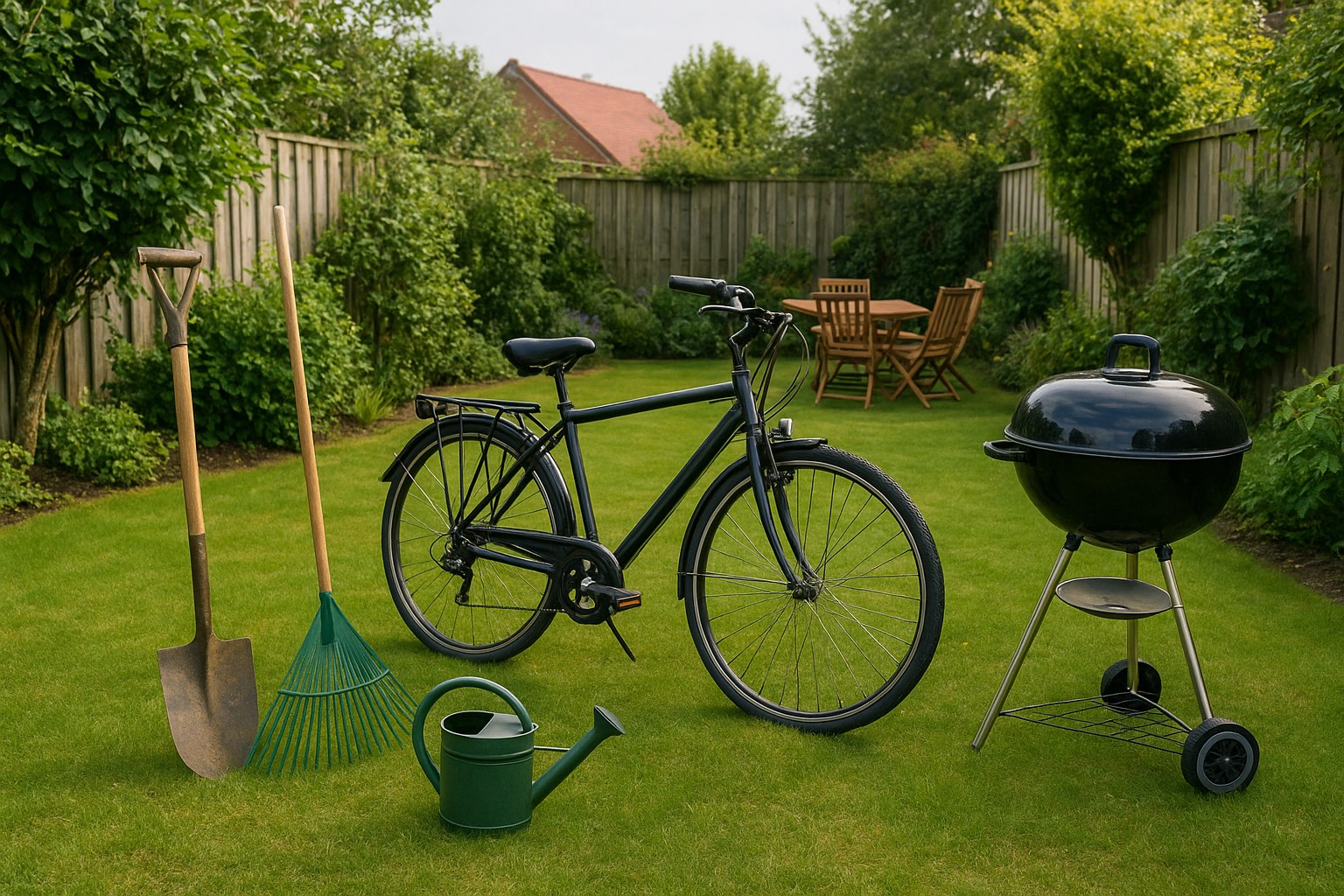 Fietsen, tuingereedschap verhuizen