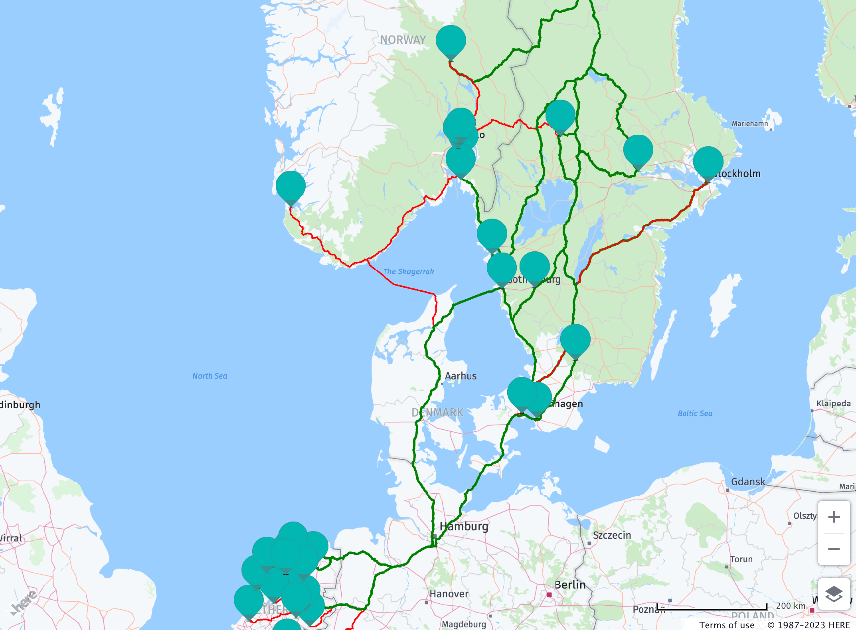 Planning ritten en Routeschema Scandinavië