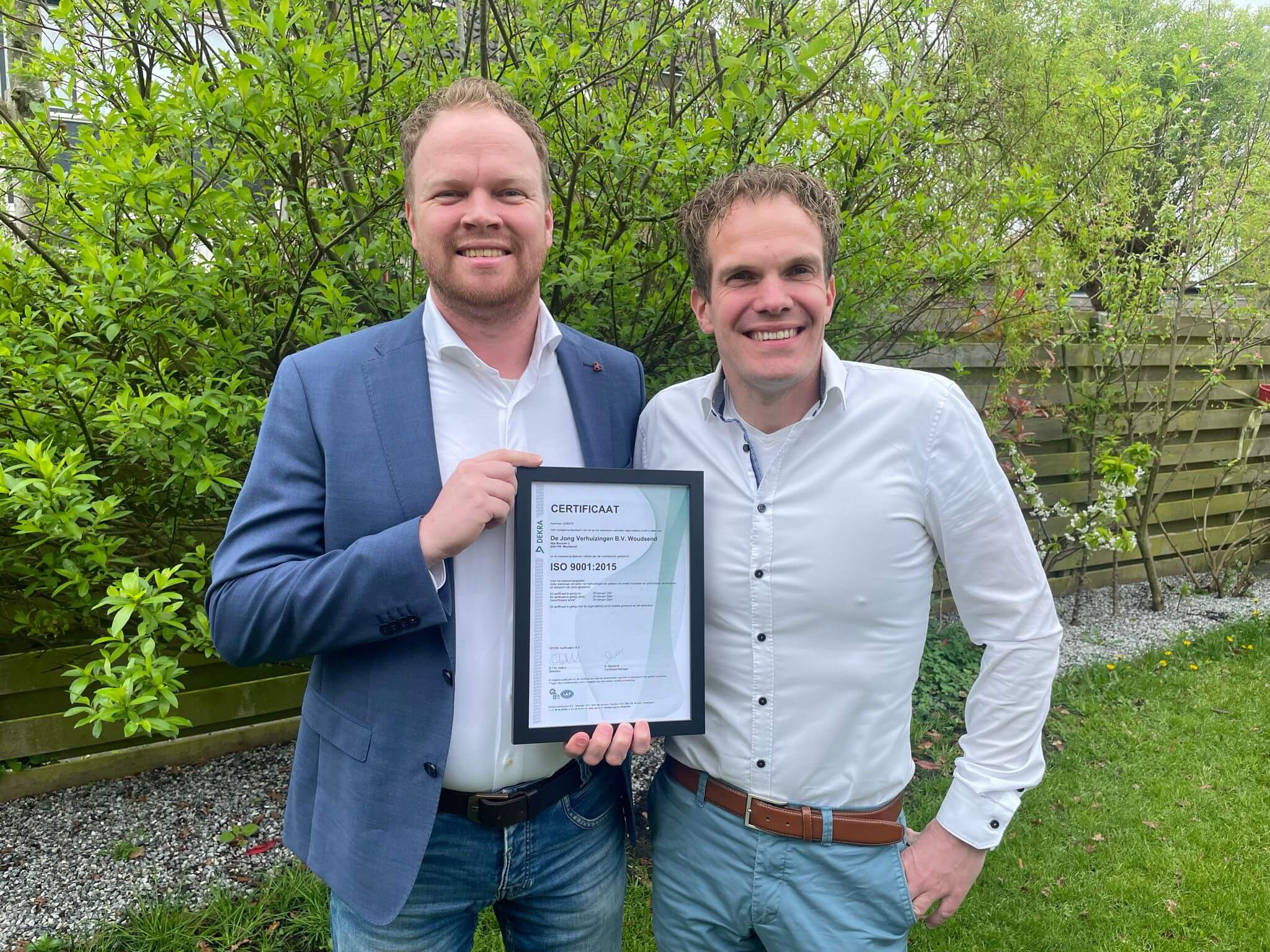 ISO 9001 certification for De Jong Verhuizingen
