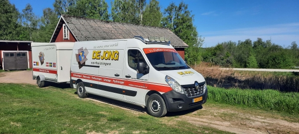 Verhuisbus in Zweden